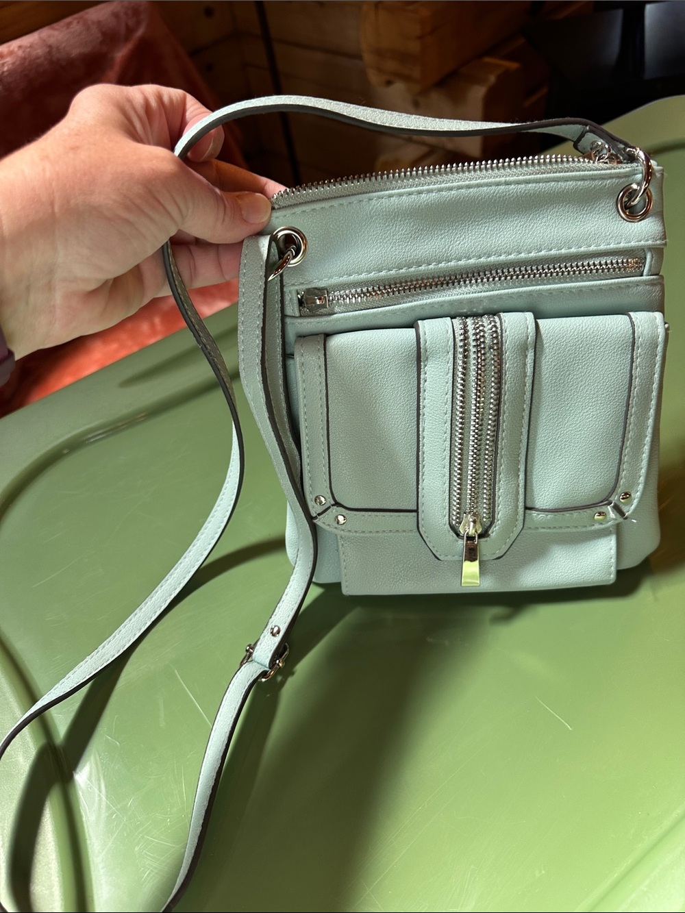 Mint Green Crossbody Bag - Lightweight Everyday Shoulder Bag